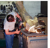 Polishing statue